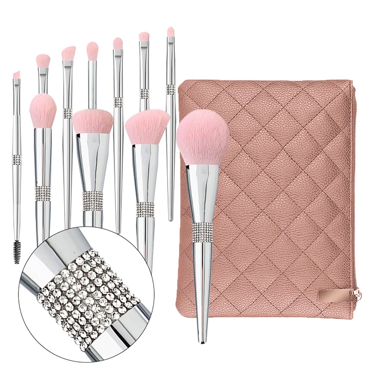 

Best Seller Pink Synthetic Makeup Brushes 9pcs Makeup Brush Set Private Label Make Up brushes