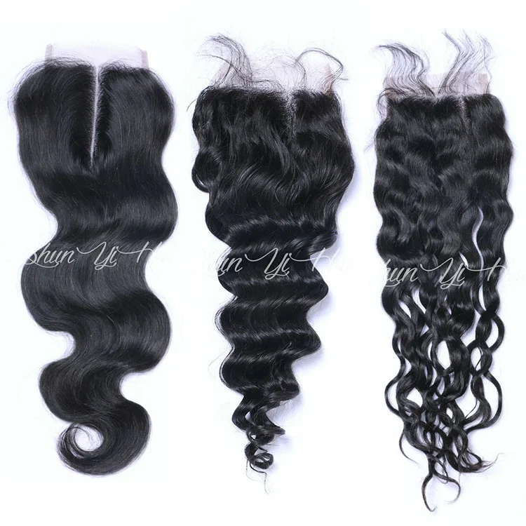 

Cheap 4*4 5*5 Preplucked Raw Virgin Human Hair Lace Closure Transparent Swiss Lace Closure For Black Woman