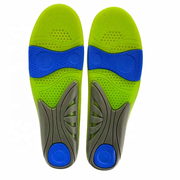 

Sport gel insole Factory direct sale military training insole Hot salable high quality gel massage shoe insole, Green