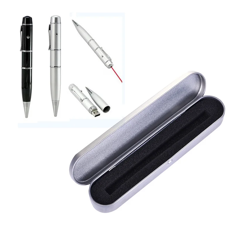 

Top selling customized USB Pen with laser pointer and unique metal tin box for lecture meeting class promotion