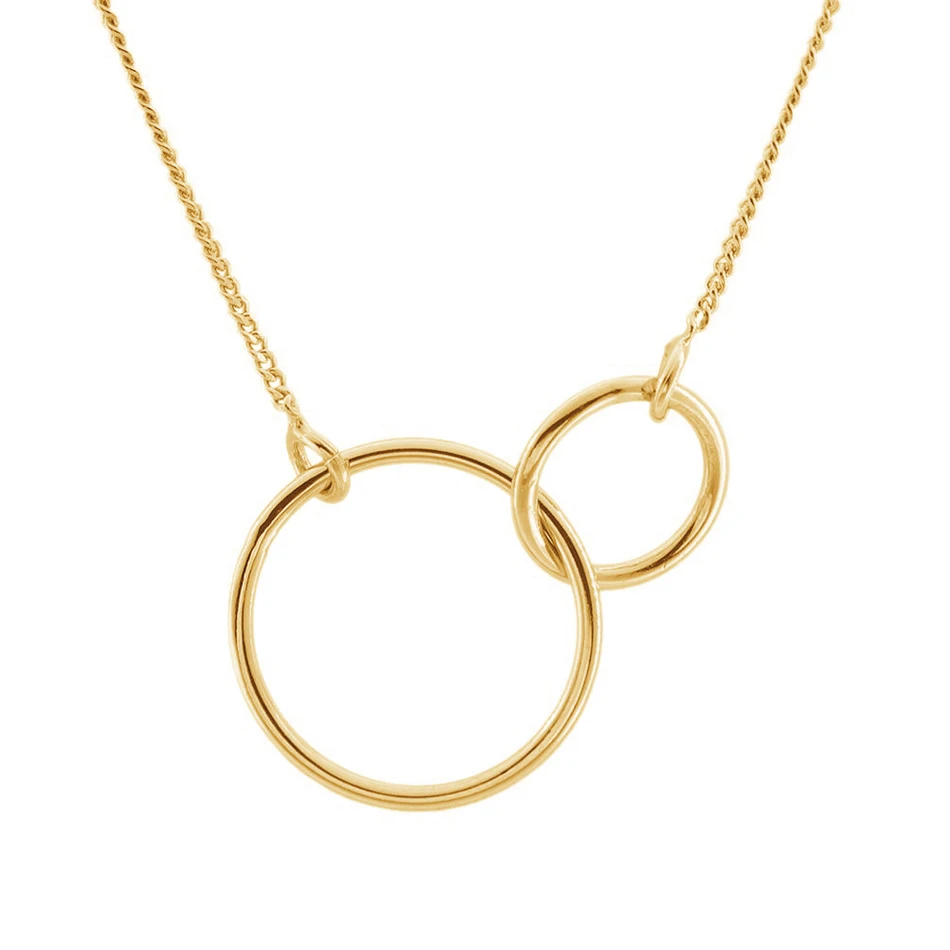 

Wholesale Women Jewelry 925 Sterling Silver Minimalist Jewelry 18K Gold Plated Pendant Connection Necklace