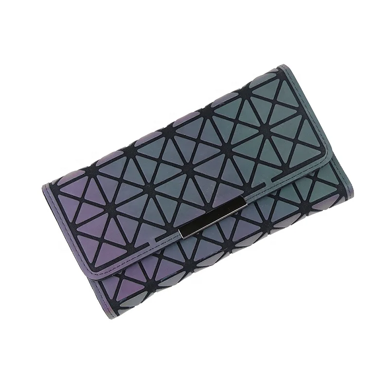 

2021 hot handbags Portable Travel Lingge holographic Geometric Wallet Women, Luminous