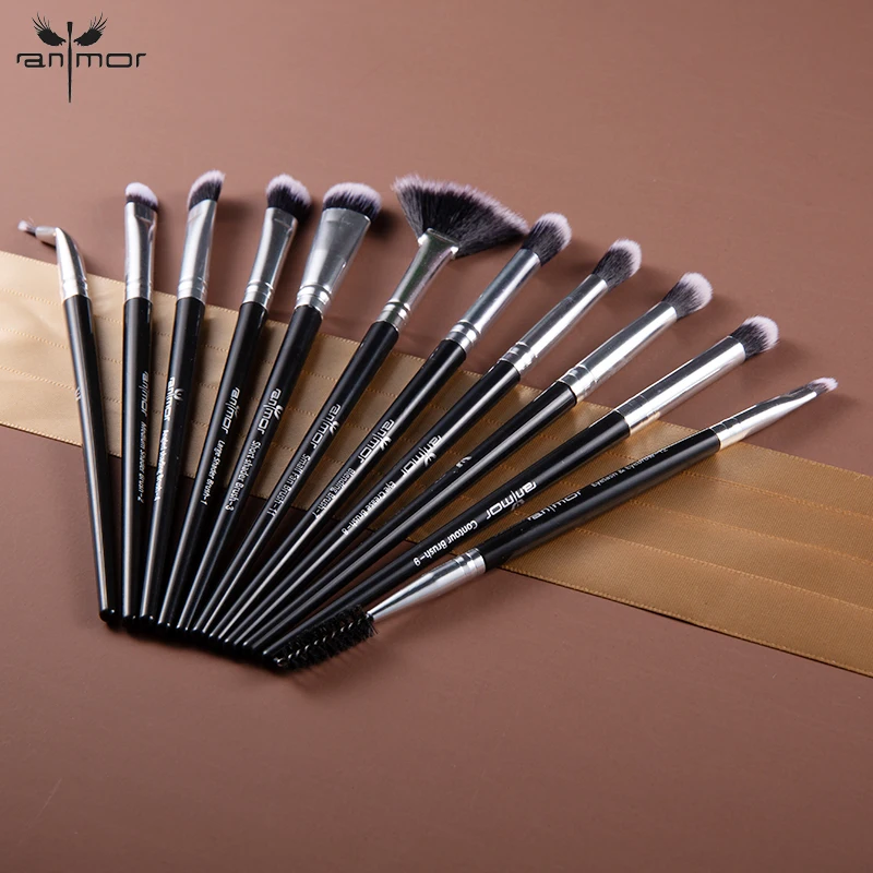
Anmor 12Pcs Professional Eyeshadow Custom Make Up Brushes Set Cosmetic Eyebrow Makeup Brush 
