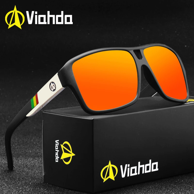 

2019 Viahda Polarized Sunglasses Men Sunglasses Men Driving Mirrors Coating Points Black Frame Eyewear Male Sun Glasses UV400, Custom colors