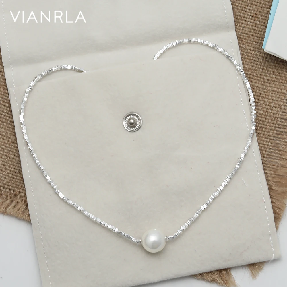 

VIANRLA 925 Sterling Silver Pearl Necklace Elegant Minimalist Unique Design Women Jewelry Gift Drop Shipping