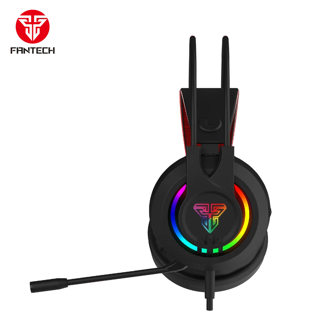 

2020 New Model Fantech Gaming Wired 3.5 RGB Light PC 50 MM Durable Gaming Headset, Black + rgb