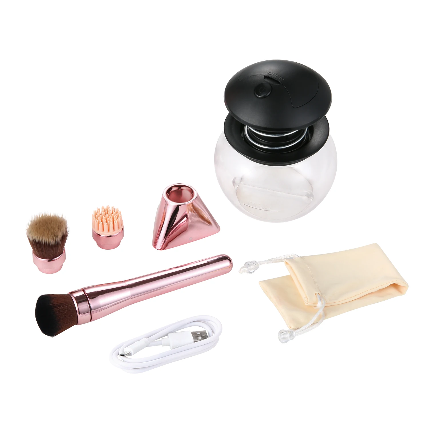 
Vkk Wholesale 360 Rotating Electric Foundation Cosmetic Makeup Brush And Cleaner 