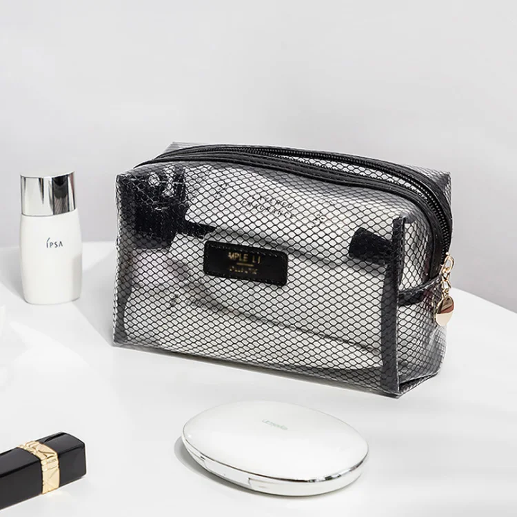 

Hot Selling Custom Women Fashion Reusable Eco Friendly Logo Clear Tote Pvc Zipper Bag Cosmetic, Customized color