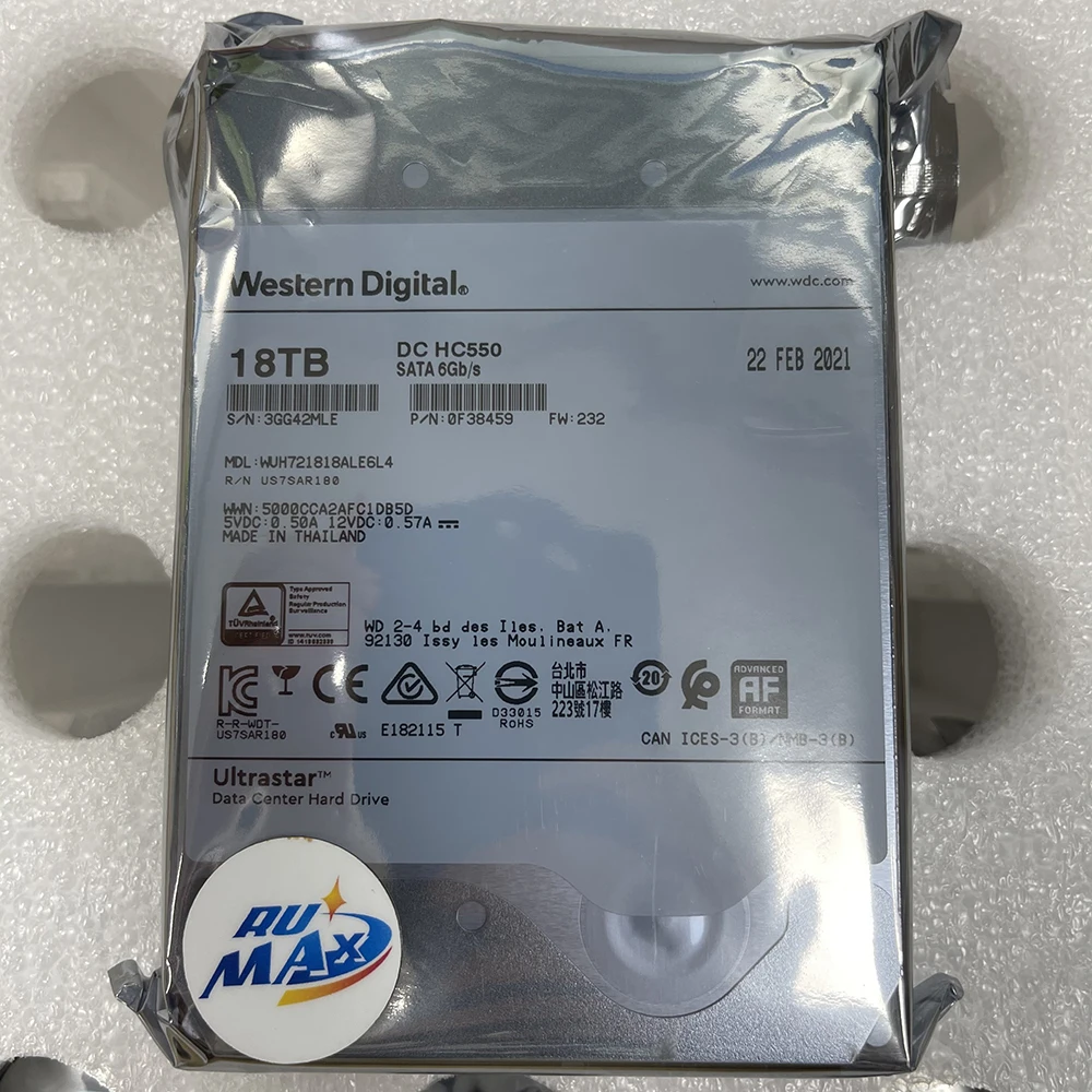 

Enterprise Server Western Data Hard Disk Drive HDD 6t/8t/10/12/14/16/18t, Silver