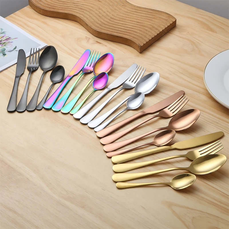 

Best Seller Stainless Steel Cutlery Set Mirror Polish Flatware Set Wedding Gold Cutlery