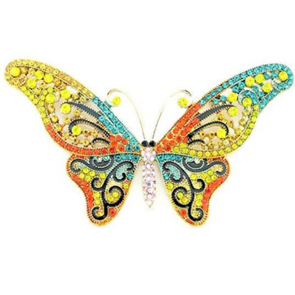 

Fashion Winged Butterfly Vintage Colorful Rhinestone Insect Brooch Pin in Crystal for Women&Girls