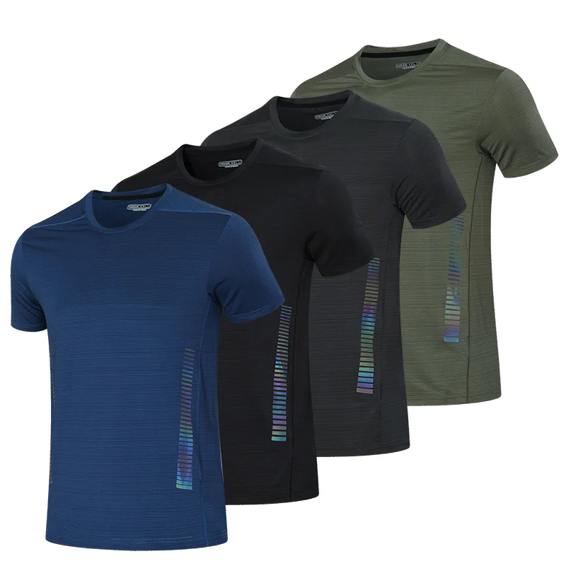

Gym Jogging Sports Shirts O-neck Breathable Quick-dry Workout Jersey Slim Fit Compression Men Running T-Shirts