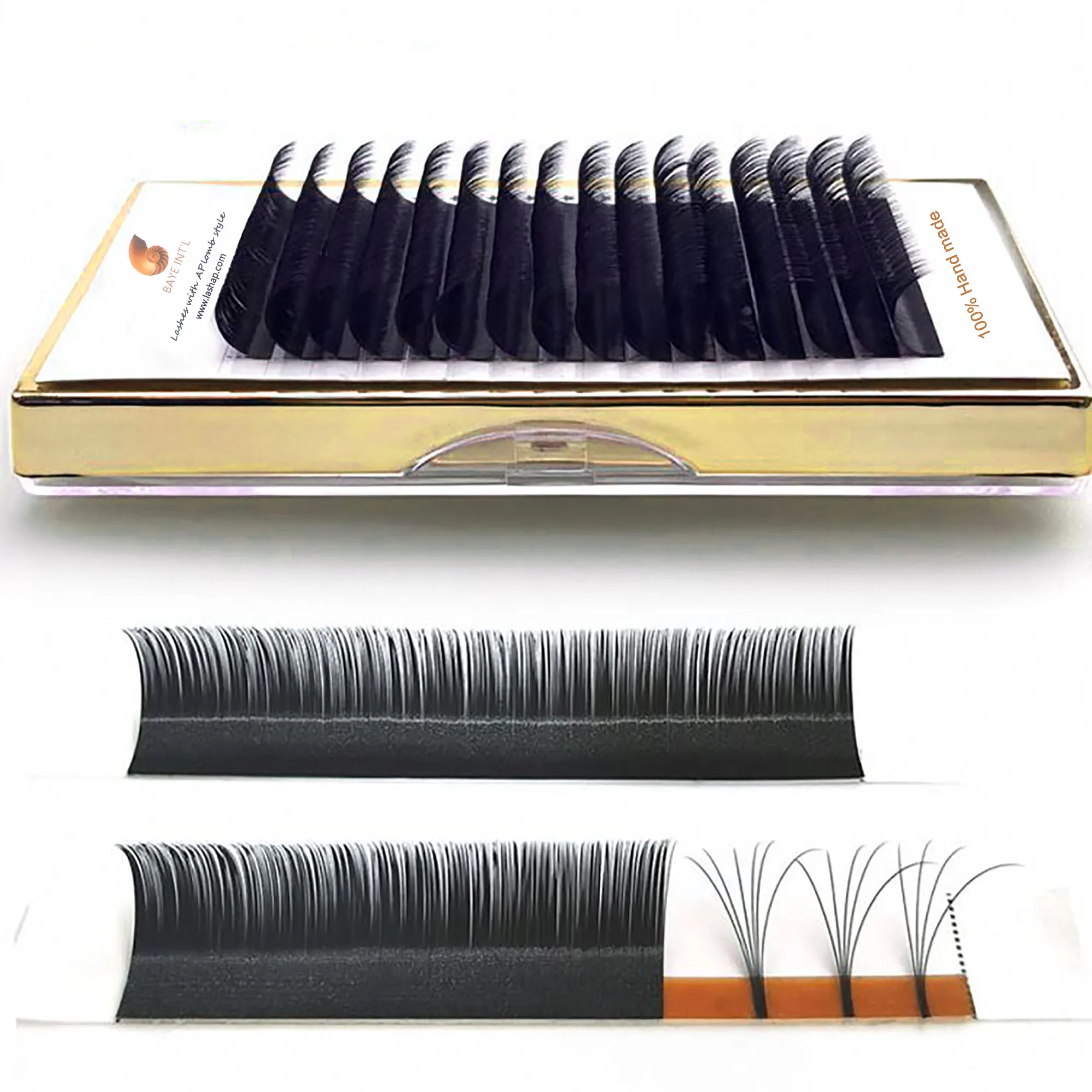 

LASHAP wholesale .05 real mink eyelash extension professional lash extensions vendors private label eyelash extension easy fan
