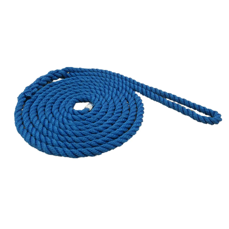 Boat Yacht Accessories High Strength 3 Strand Twisted Polyester Dock Line Mooring Rope