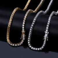

2.5mm 3mm 4mm 5mm 6mm/16 18 20 22 24 30 inches Hip Hop Jewelry Tennis Chain for Men White Gold AAA CZ Iced Out Tennis Necklace