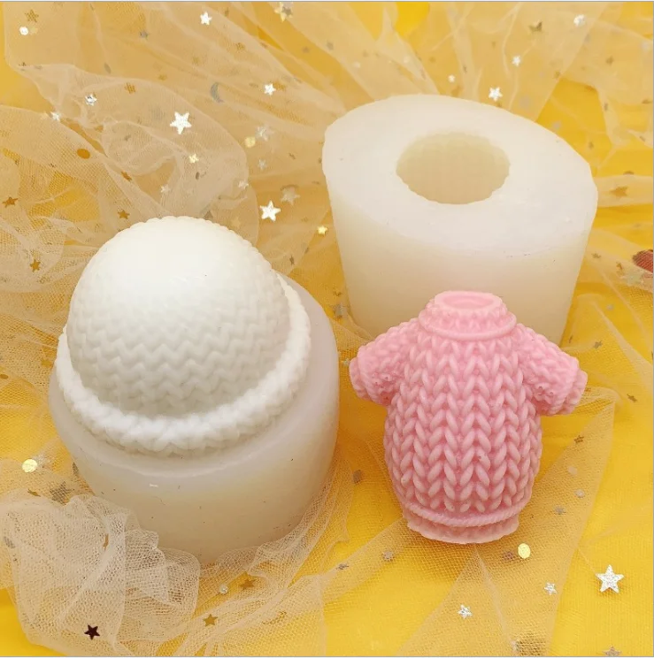 

Three-dimensional Hat Sweater Fondant Silicone Mold Simulation Sweater Cake Decoration Mold Aroma Candle Baking Mold