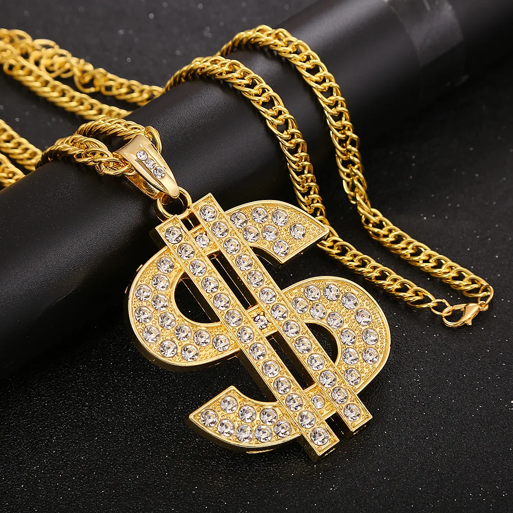 

Hesiod American Currency Fashion Handwork Hiphop Jewelry Necklace Dollar Chain Necklace, As pic show