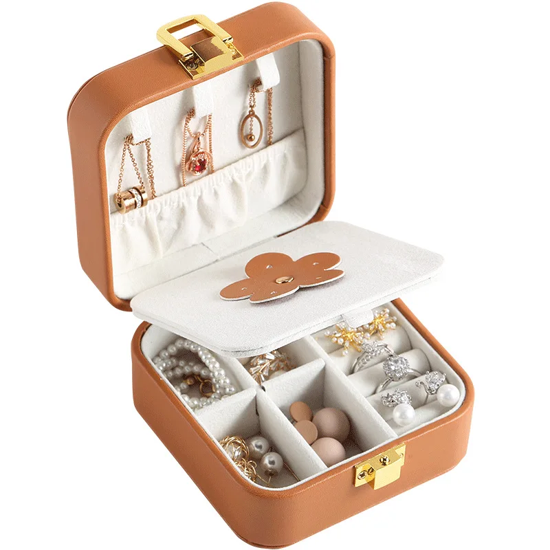 

custom jewellery boxes joyero boite a bijoux women accseeories earring rings organizer small pu velvet pink jewelry packing box, Picture
