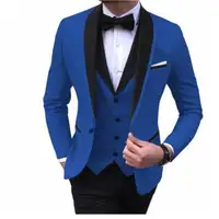 

Best Men Suits Skinny Slim Fit Groom Tuxedo 3 Piece Custom Made Wedding Suits Prom Blazer Set for Man