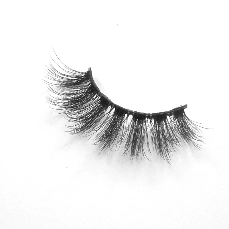 

25mm faux mink strip eyelash 5d silk lashes quality silk eyelashes, Nature color black