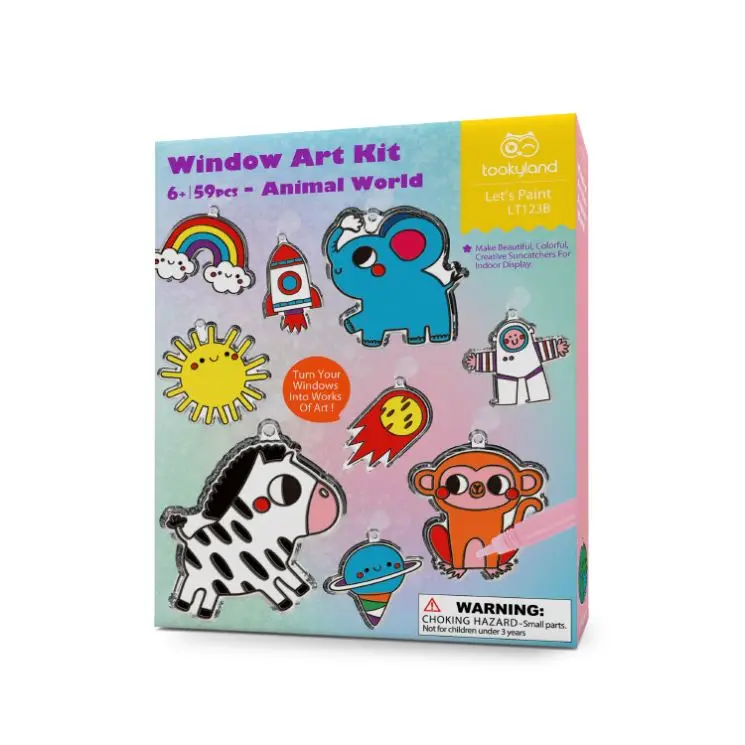 

Arts and Crafts for Kids -Suncatcher Window Art Paint Animal world DIY paint kit