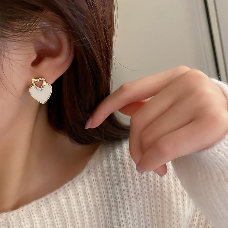 

fashion hollow 18k gold plated stud earrings heart