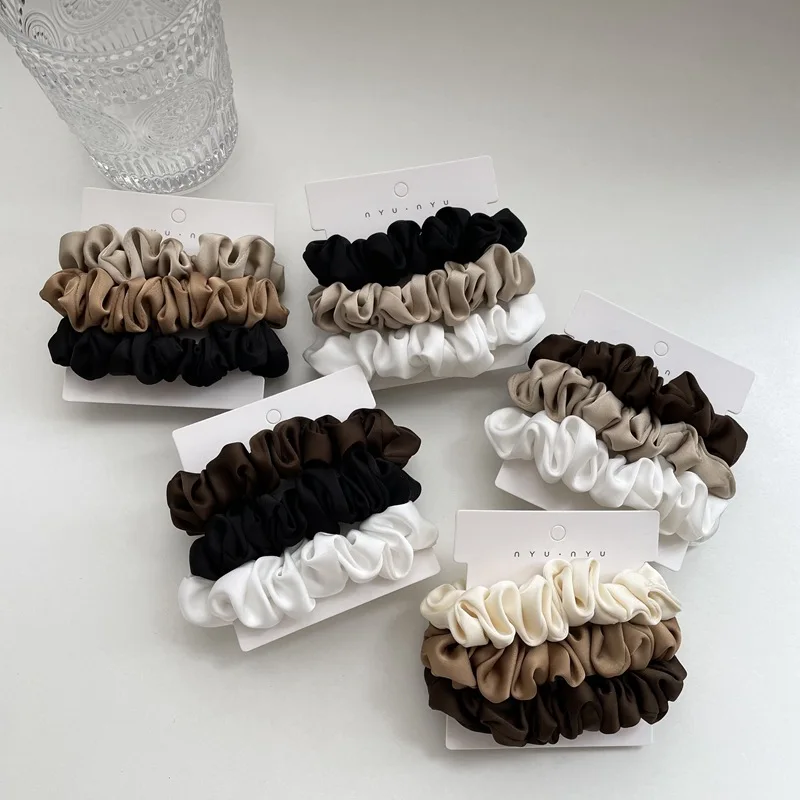 

4PCS Ponytail Holder Elastic Hair Bands Satin Scrunchies Set Hair Tie