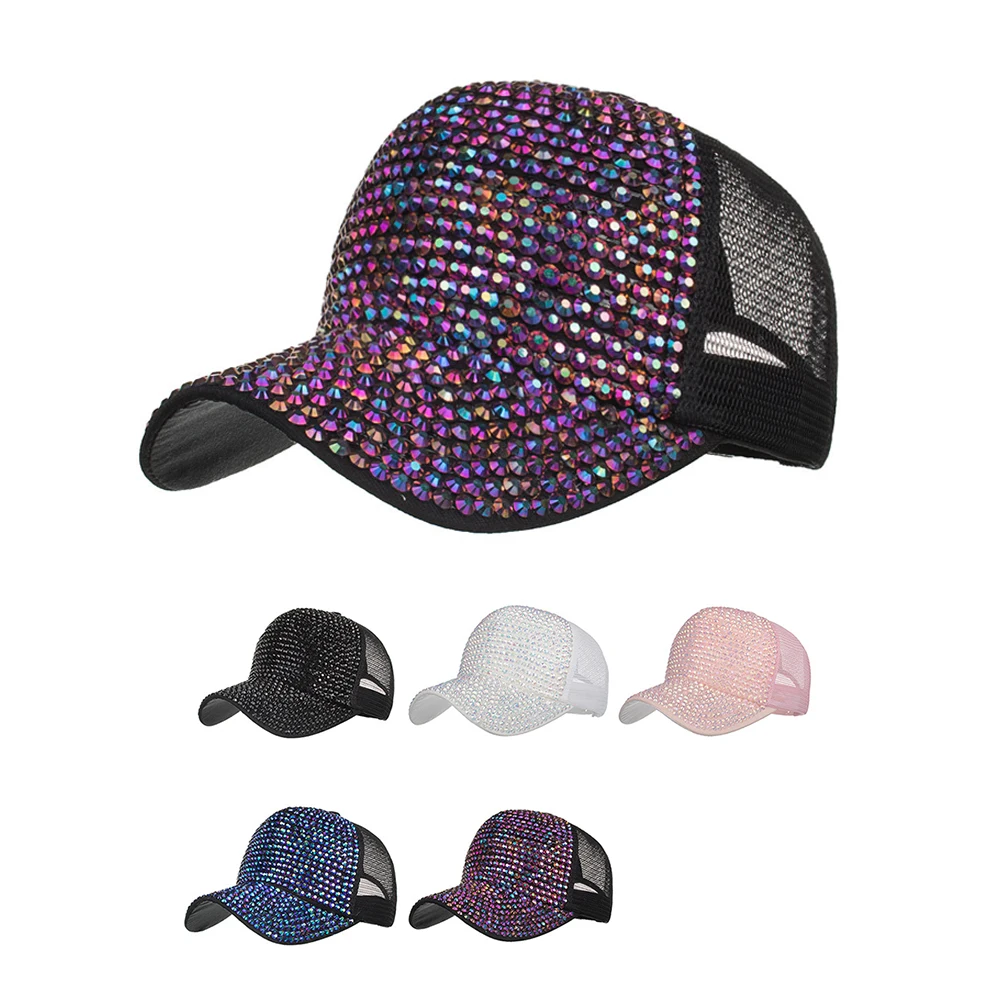 

Wholesale 2022 new Rhinestone baseball hat snapback hat outdoor shade baseball peaked trucker hats Tennis golf cap, Mix colors