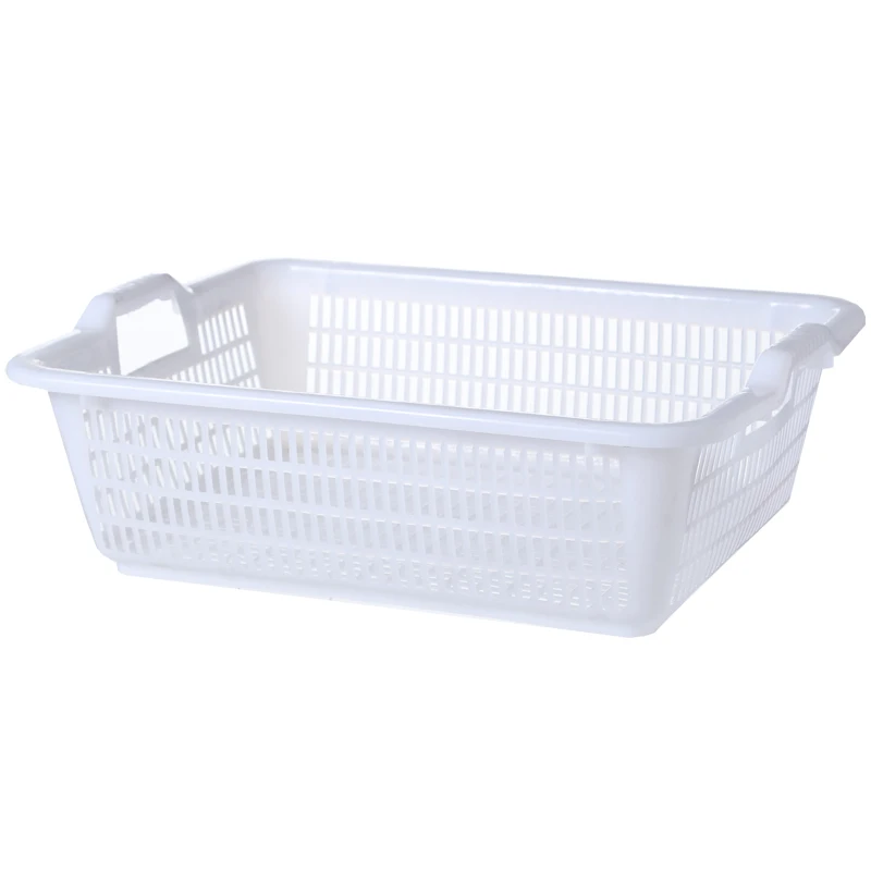

Hot Selling Plastic PP Fruit Vegetable Drain Basket Storage Boxes, White