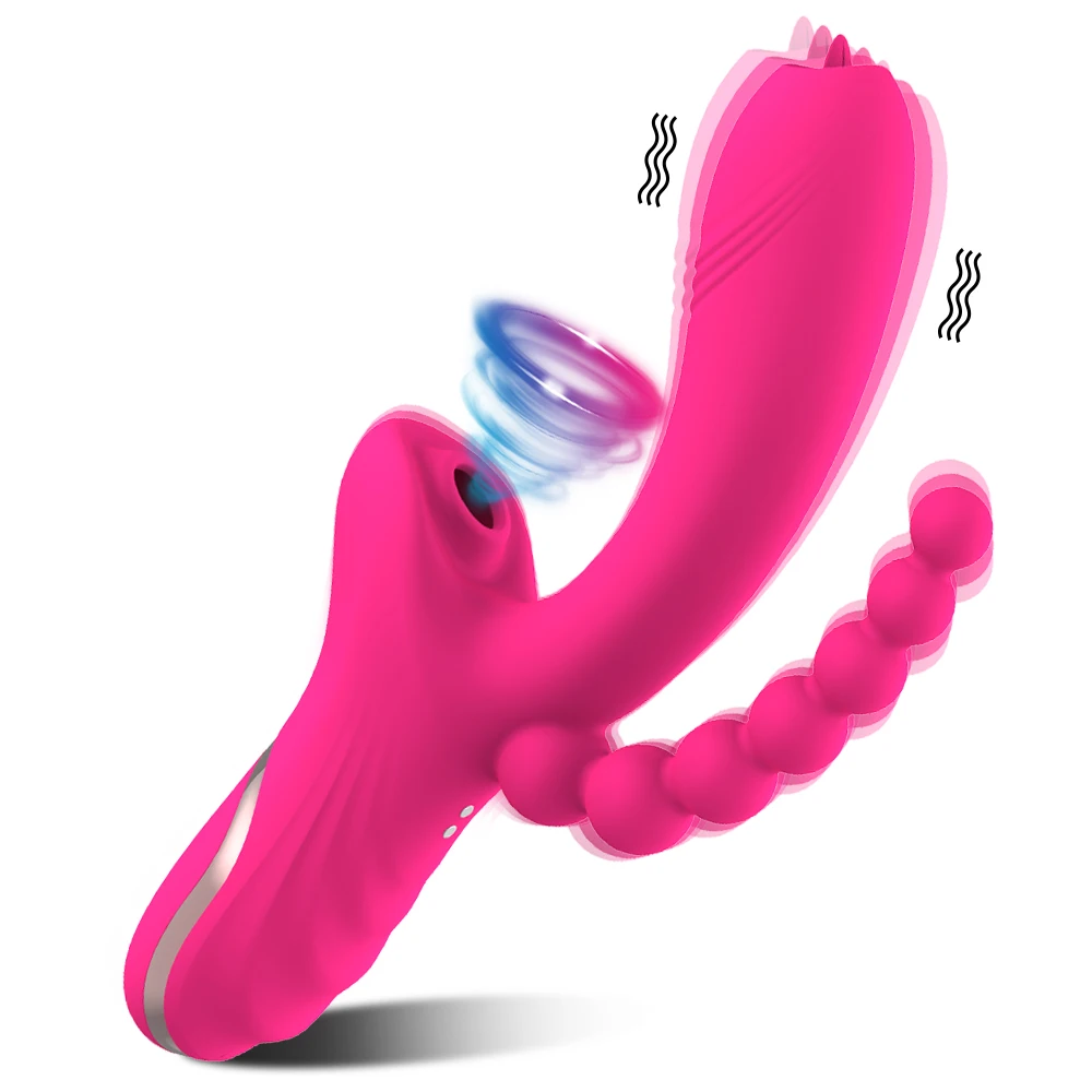 

3 in 1 Clit Clitoral Sucker Vacuum Stimulator Dildo Tongue Licking Vibrator Sex Toys For Women