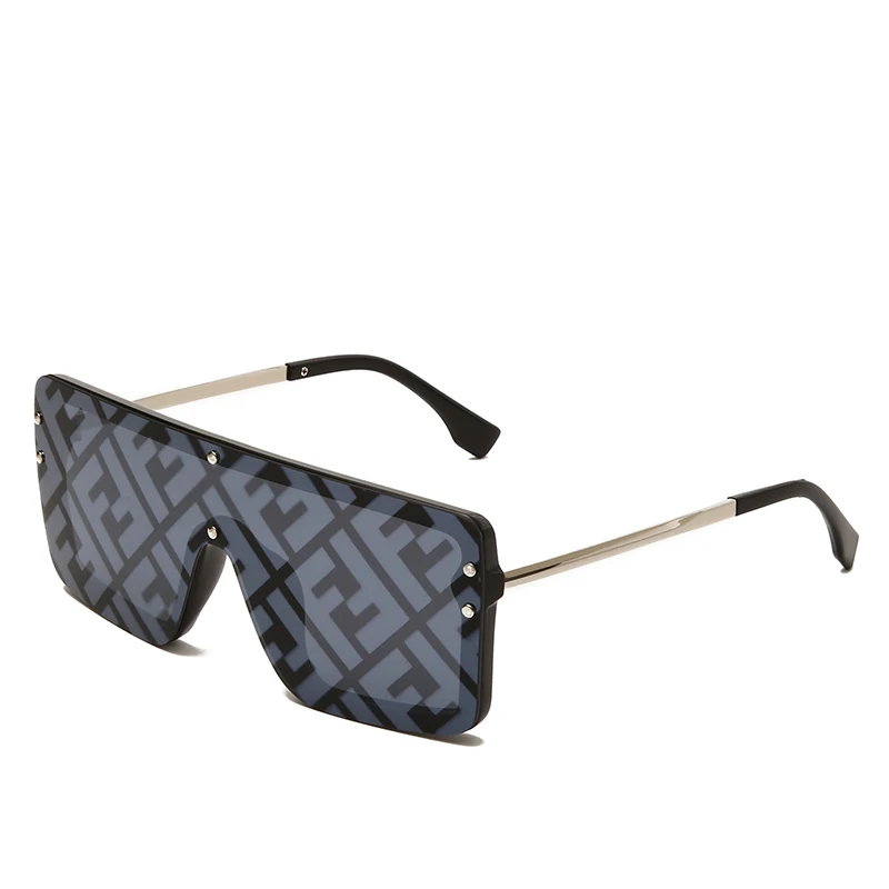 

Retro 2021 Fashion Unisex Logo Design Big Frame Vintage Luxury Vendor Sunglasses Gafas De Sol Men Photochromic One Piece