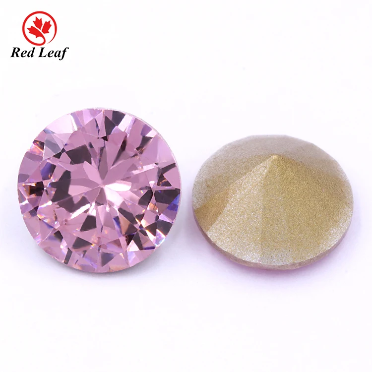

Redleaf Jewelry Loose Electroplating gems Pink color Silver Bottom Synthetic Plating Crystal Zirconia