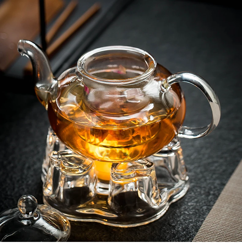 

Hot sale 600ml heat resistant transparent clear pyrex high borosilicate glass teapot tea pot with infuser