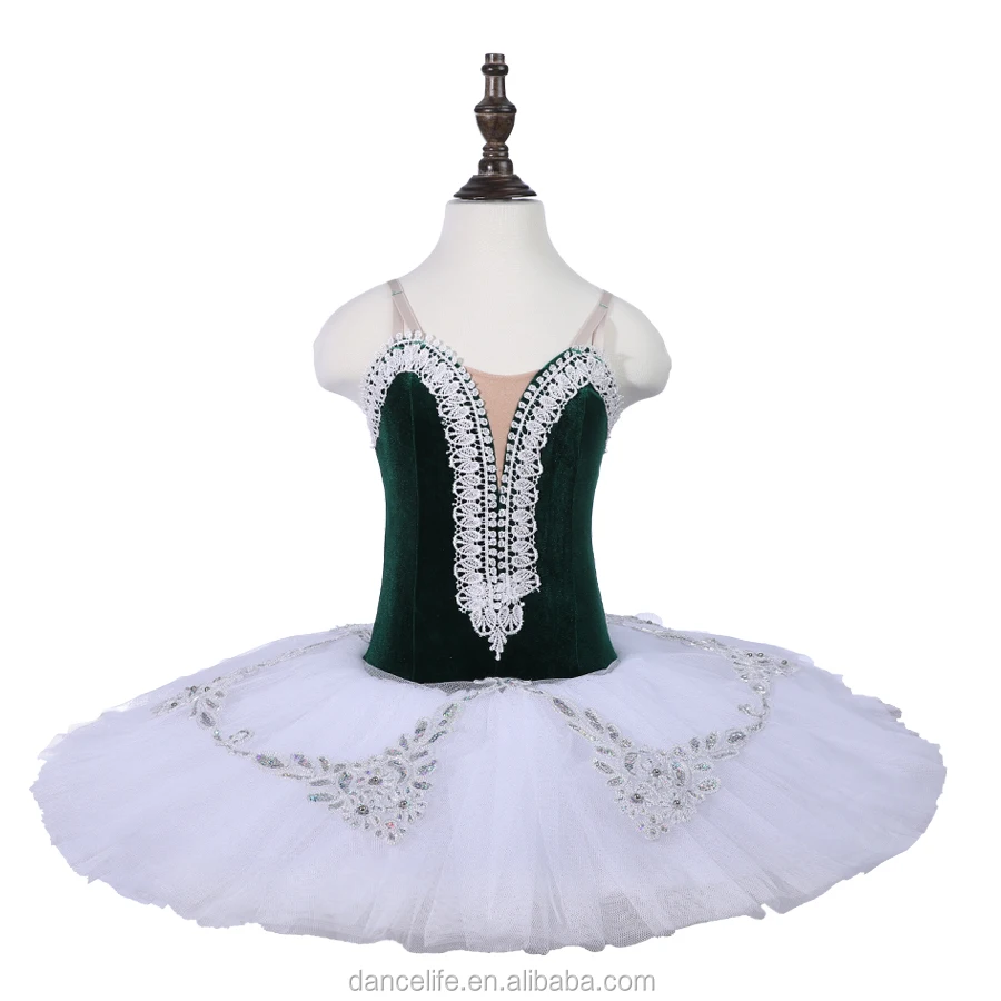 

CP065 New style dancing clothes for children dance classical pancake professional dark green ballet tutu