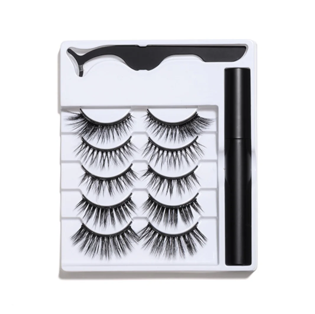 

Private labels false eyelash magnets lashes wholesale own brand faux mink vegan magnetic eyelash with eyeliner, Natural black