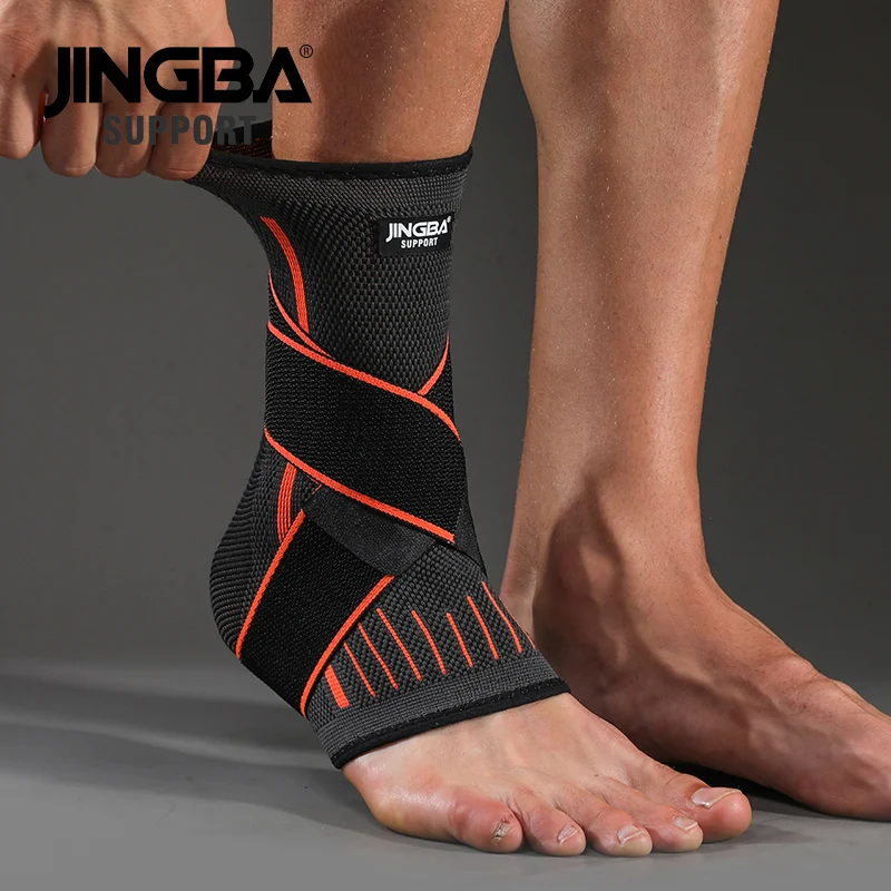 

JINGBA Best Sell Professional Unisex 3D Knitted Ankle Support Compression Ankle Brace Foot Sleeve Binding Straps
