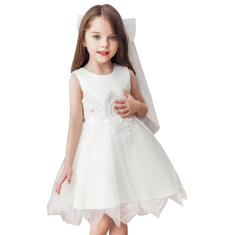 

Summer baby girls dress designs for party white princess girl wedding dress for 2 YRS lovely girls birthday dresses with bow, Pink, blue, red, purple, white, bean powder