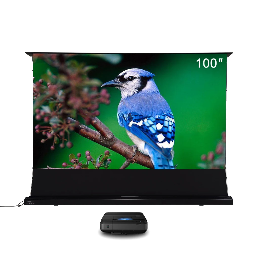 

CLR UST projector screen  PET Crystal ALR Floor Stand Floor Rising Projector Projection Screen For vava 4k