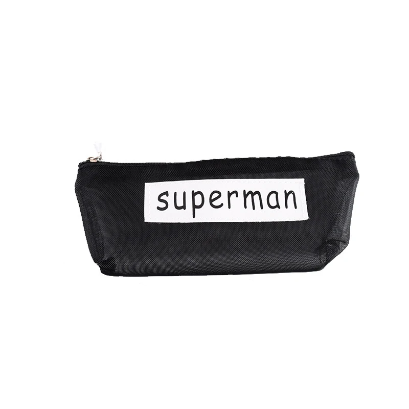 

Trousse De Maquillage Transparent Letter Print Durable Nylon Mesh Large Capacity Clear Zipper Women Beauty Makeup Bag Pencil Bag
