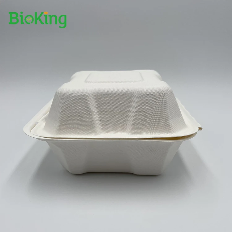 

Factory price Sugar Cane Container Disposable Packaging sugarcane packaging 8 Inch Paper Pasta Box, Bleached;natural