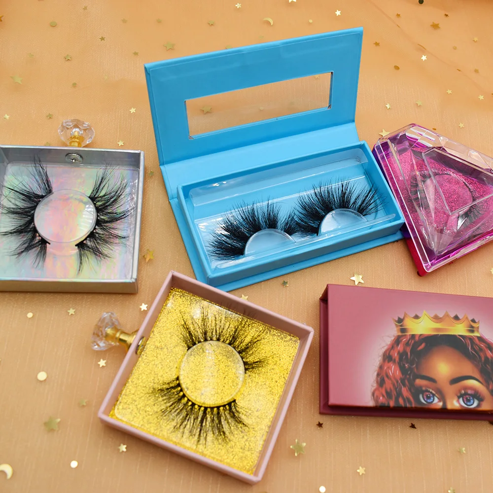 

Fluffy natural beauty professional packaging custom your own logo wholesale supply 25 mm mink eyelashes