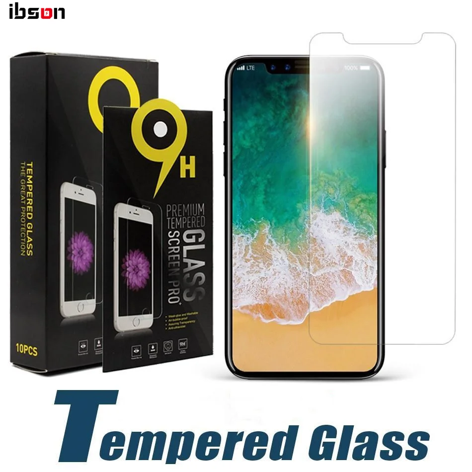 

Cell Phone Screen Protectors Film for iPhone 12 11 Pro 7 8Plus Xs Max XR LG stylo 6 Tempered Glass 0.33mm with Paper Box, Crystal clear