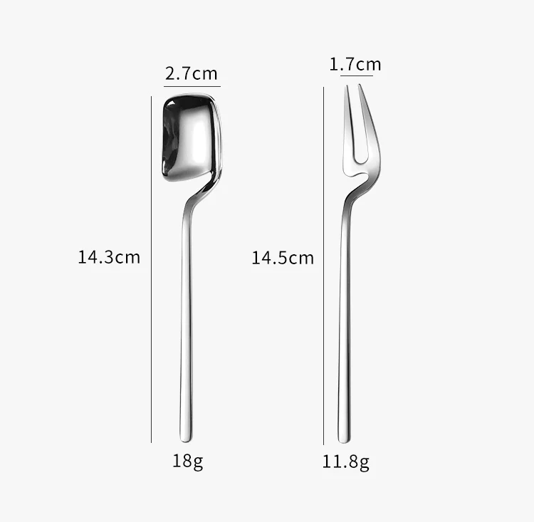 

Novelty 304 Stainless Steel Fruit Salad Dessert Yogurt Ice Cream Honey Stirring Hanging Cup Spoon Fork Set, Silver/gold/black