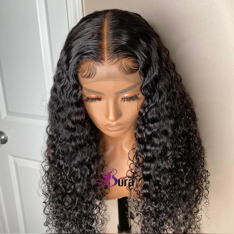 

Pre Plucked Transparent 13*6 Brazilian Virgin Hair Wigs Kinky Curly Bleached Knots Human Hair Lace Front Wigs