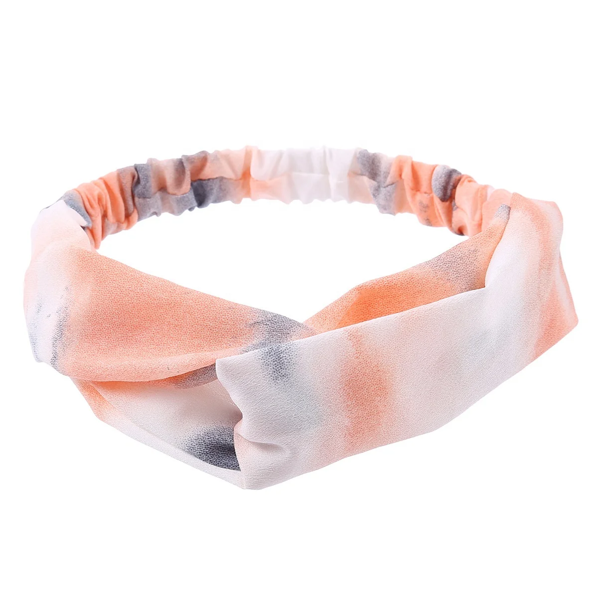 

Wholesale New Fashion Tie dye printed cross headband Women Hair Accessories Elastic Scrunchies, As pic