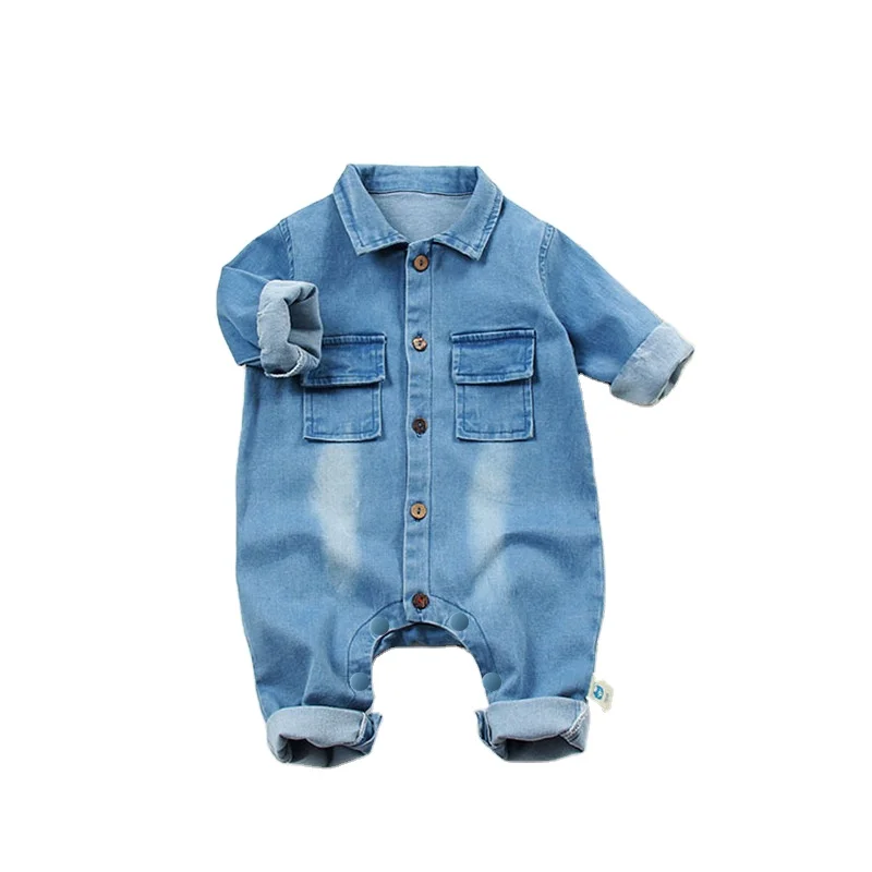 

2021 amazon best seller China supplier cheap cotton baby romper newborn baby denim jumpsuit, Picture shows