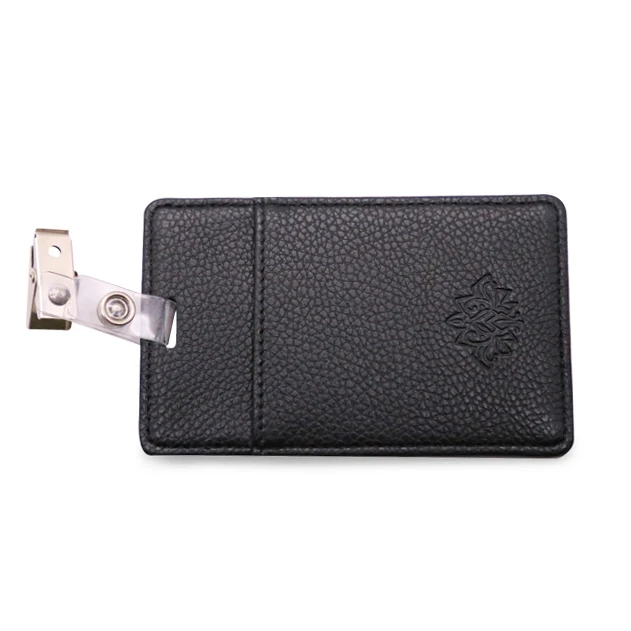 

hot sale office rfid school badge leather custom black cardboard bag name tag