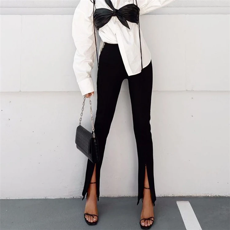 

Wholesale 2021 women's clothing ankle zipper pants women's street style clothing