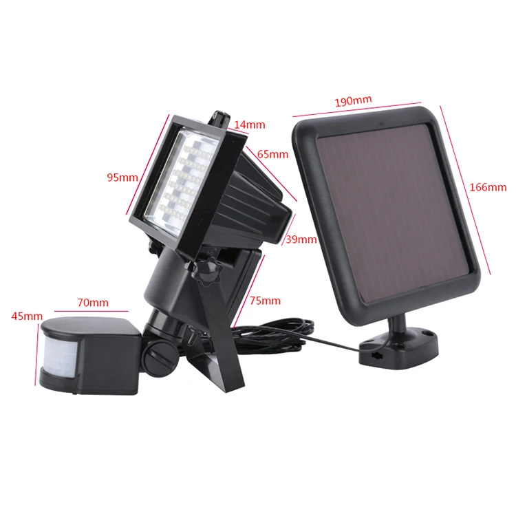 
60 LED Solar Security Outdoor Motion Sensor Light For Project, Garden, Yard, Swimming Pool, Garage, Barn, Warehouse, Factory 