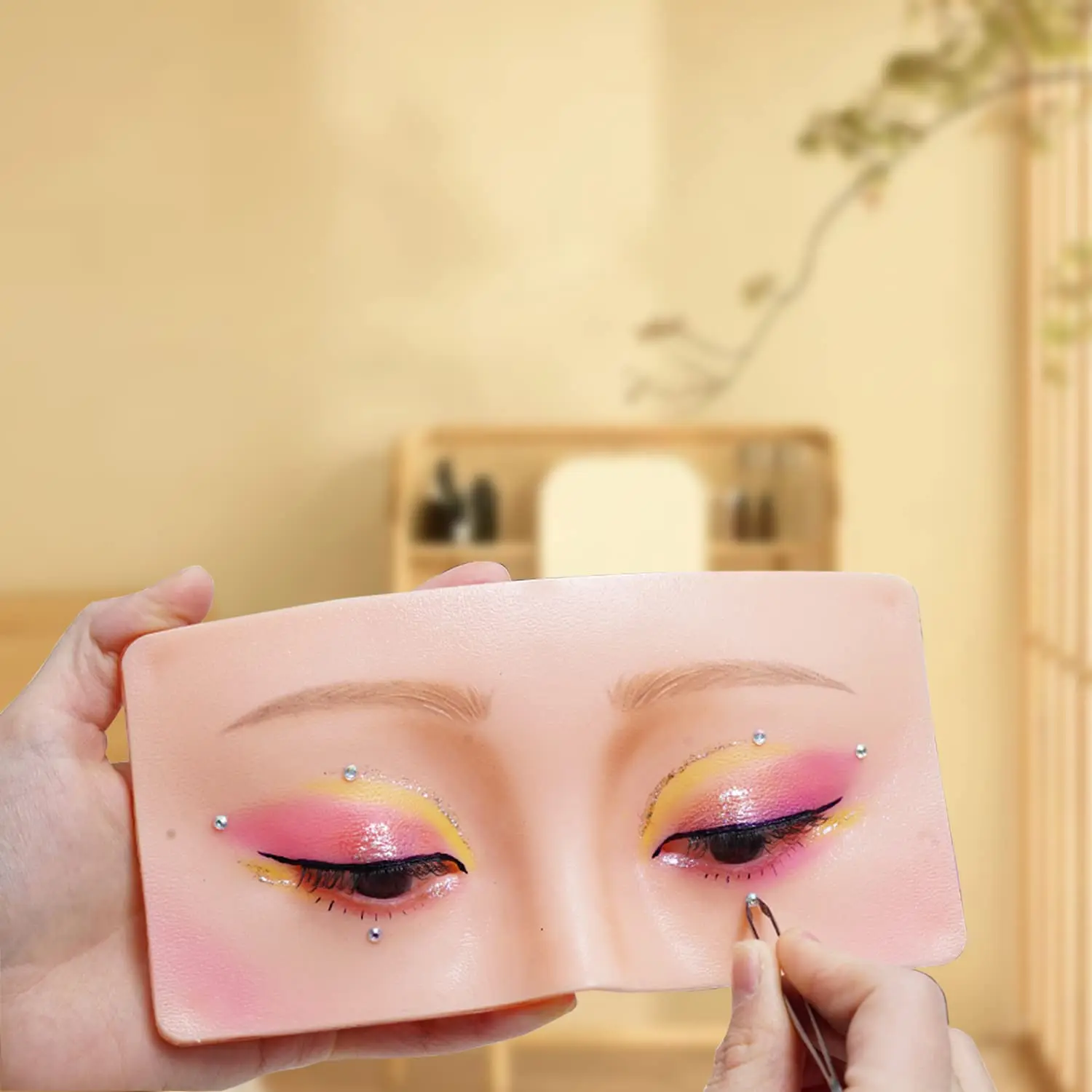 

YD PMU Reusable Cosmetic Makeup Practice Mask Board Pad Skin Eye Face Solution Makeup Mannequin Silicone for Training Supplies